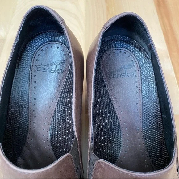 Dansko Kahlua Pull Comfort Leather Clogs Heels Mary Jane Shoes - Picture 5 of 13